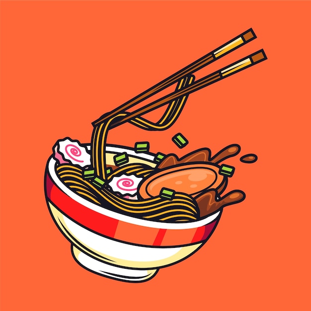 Bezpłatny wektor ręcznie narysowana ilustracja ramen