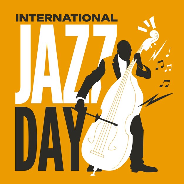 Ręcznie narysowana ilustracja Światowego Dnia Jazzu
