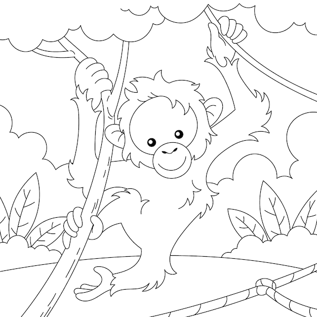 Ręcznie narysowana ilustracja zwierząt w zoo