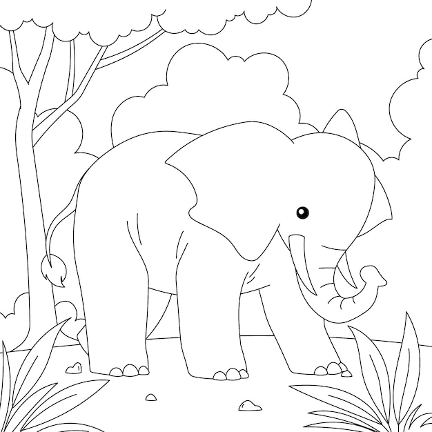 Ręcznie narysowana ilustracja zwierząt w zoo