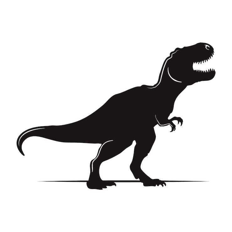 Bezpłatny plik Wektor ręcznie narysowana sylwetka t-rex