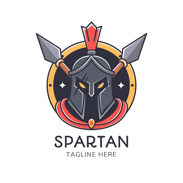 Ręcznie Narysowane Logo Spartan