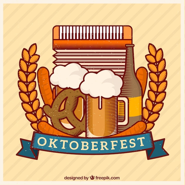 Ręcznie Narysowane Produkty Oktoberfest I Akordeon