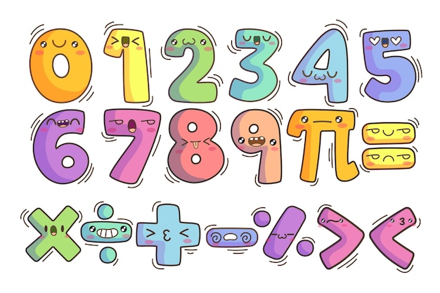 Ręcznie narysowane symbole matematyczne
