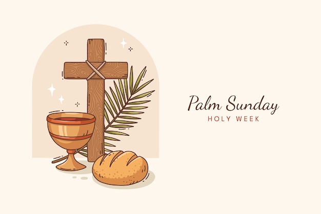 Ręcznie Narysowane Tło Dla Palm Sunday.