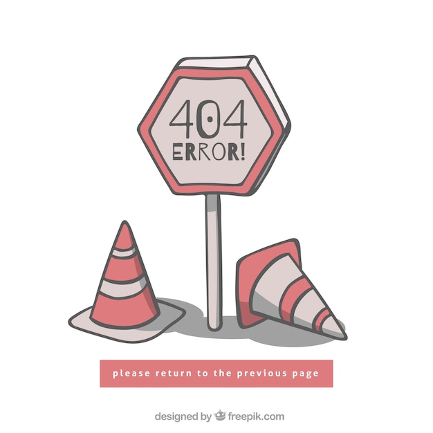 Bezpłatny wektor ręcznie narysowany błąd 404