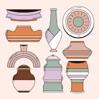 Bezpłatny wektor ręcznie narysowany element kolekcyjny ceramiki