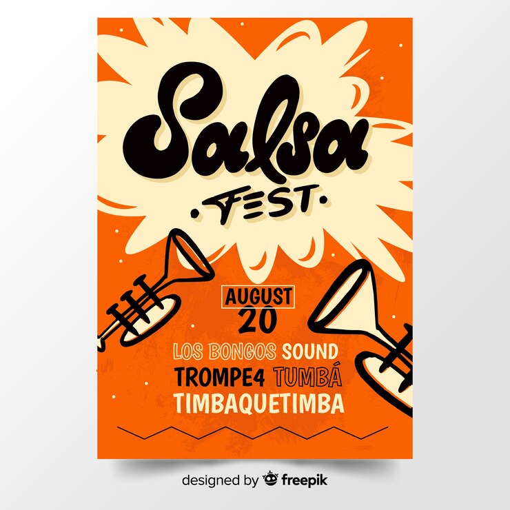 Bezpłatny plik Wektor ręcznie narysowany plakat festiwalu muzycznego