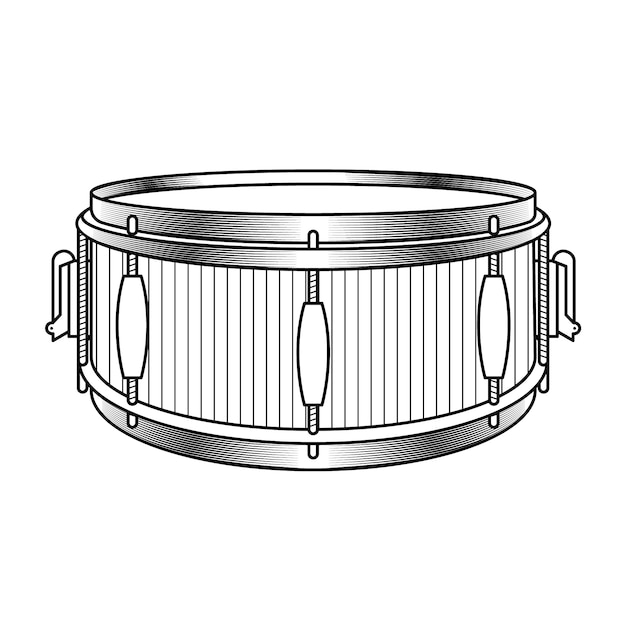 Bezpłatny wektor ręcznie rysowana ilustracja bębna