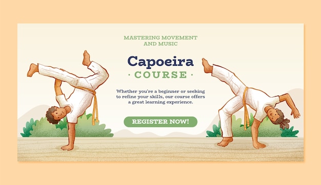 Bezpłatny wektor ręcznie rysowana ilustracja capoeira