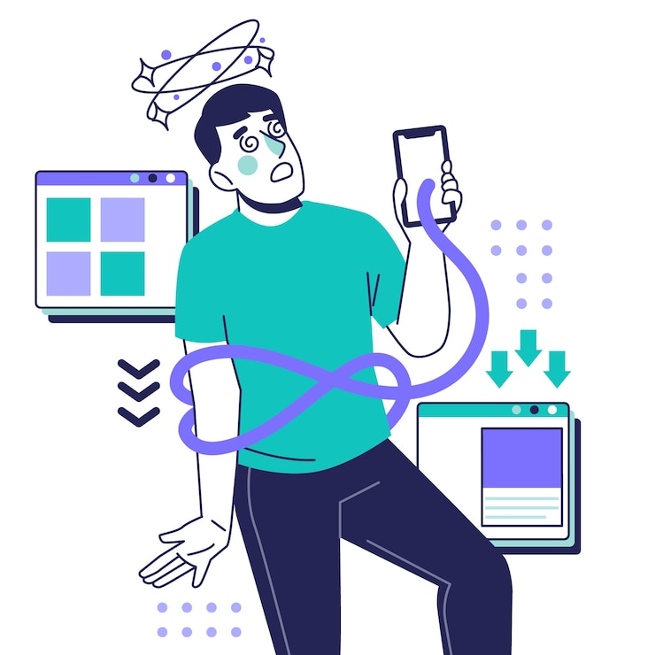 Bezpłatny plik Wektor ręcznie rysowana ilustracja cyberchoroby