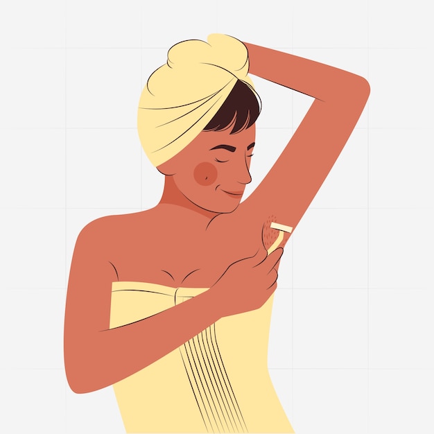 Bezpłatny wektor ręcznie rysowana ilustracja do golenia kobiety