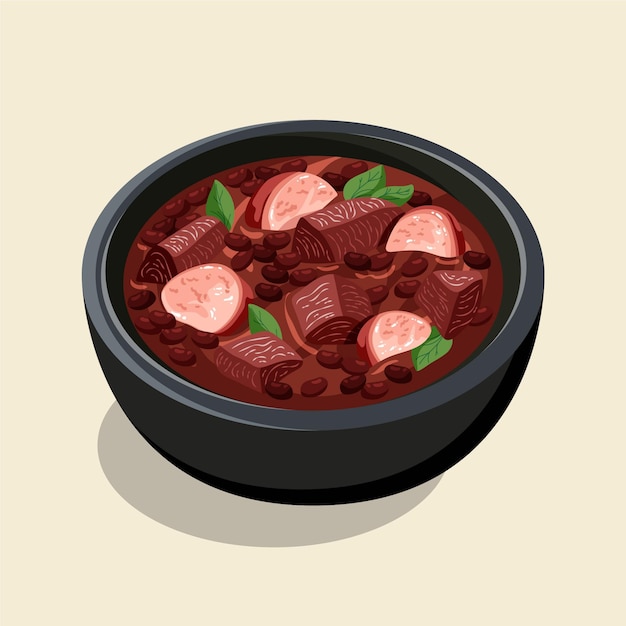 Ręcznie Rysowana Ilustracja Feijoada