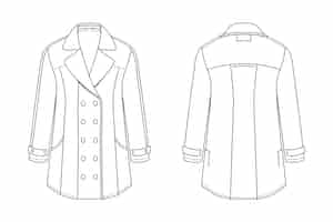 Bezpłatny wektor ręcznie rysowana ilustracja konturu kurtki