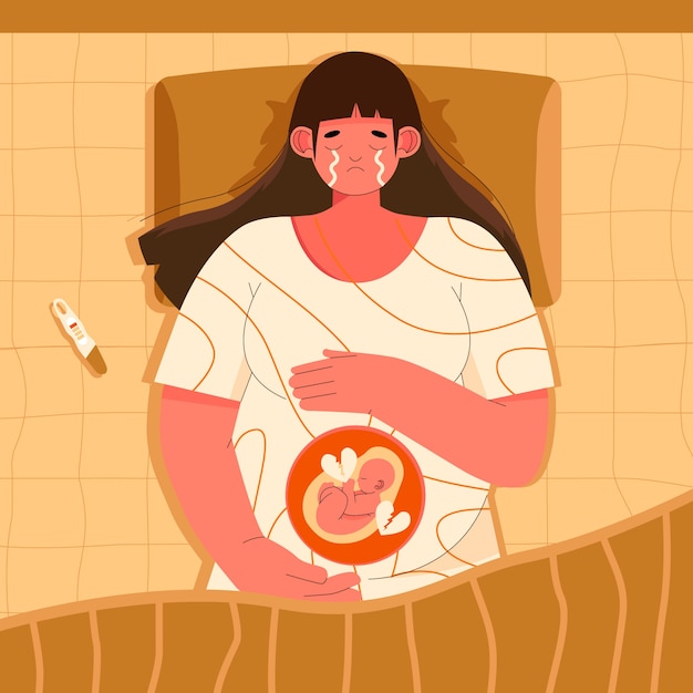 Bezpłatny wektor ręcznie rysowana ilustracja poronienia