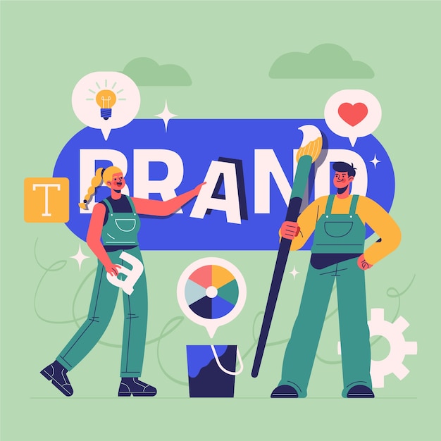Ręcznie rysowana ilustracja rebrandingu