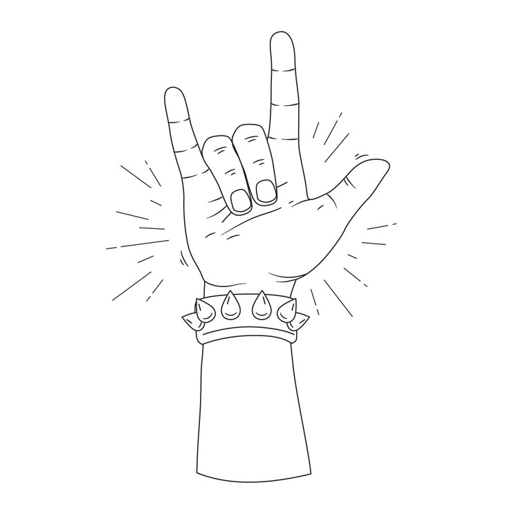 Bezpłatny plik Wektor ręcznie rysowana ilustracja rock and rolla
