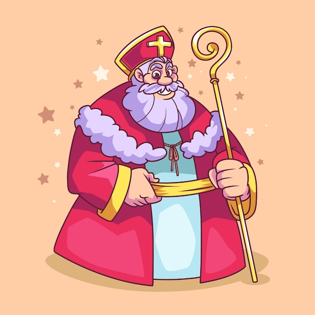 Bezpłatny wektor ręcznie rysowana ilustracja sinterklaas