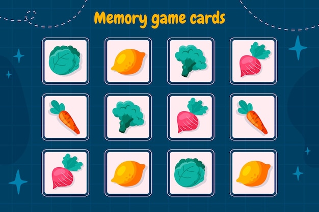 Bezpłatny wektor ręcznie rysowana karta do gry pamięciowej