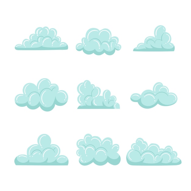 Ręcznie rysowana kolekcja chmur