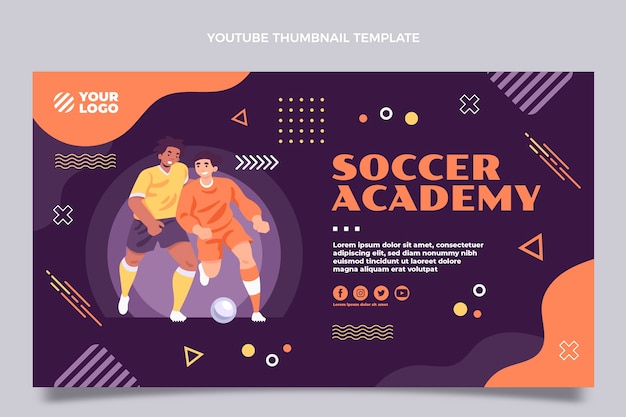 Ręcznie rysowana miniatura youtube akademii piłkarskiej