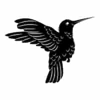 Bezpłatny wektor ręcznie rysowana sylwetka kolibra