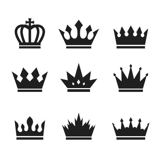 Bezpłatny wektor ręcznie rysowana sylwetka korony