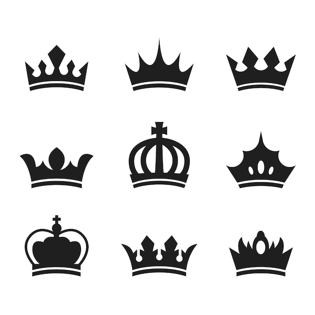Ręcznie rysowana sylwetka korony