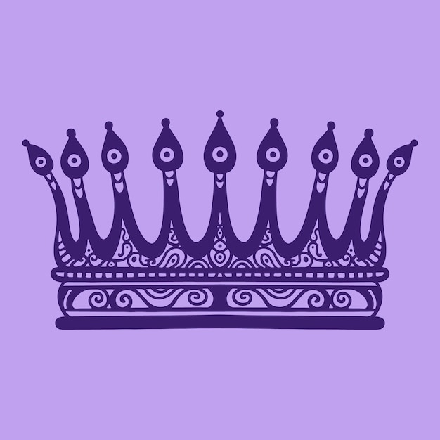 Bezpłatny wektor ręcznie rysowana sylwetka korony