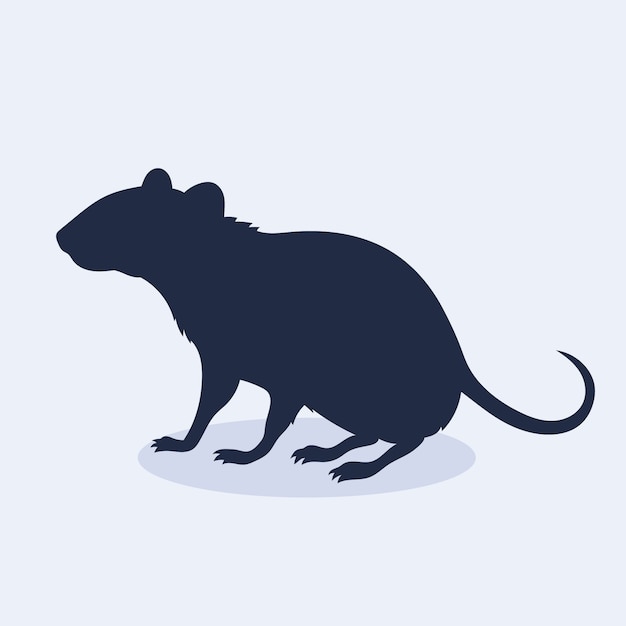 Bezpłatny wektor ręcznie rysowana sylwetka szczura