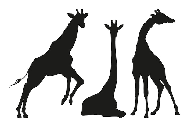 Bezpłatny wektor ręcznie rysowana sylwetka żyrafy