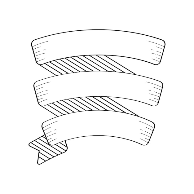 Bezpłatny wektor ręcznie rysowana wstążka 1