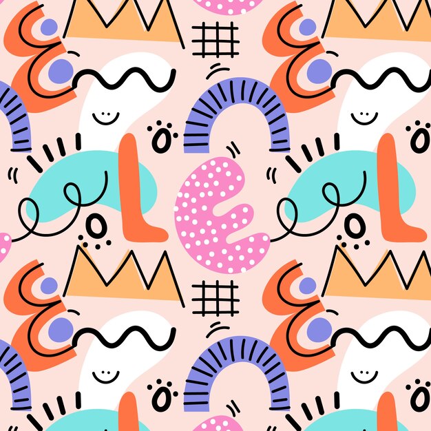 Ręcznie rysowane abstrakcyjny wzór doodle