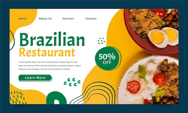 Bezpłatny wektor ręcznie rysowane brazylijski szablon restauracji