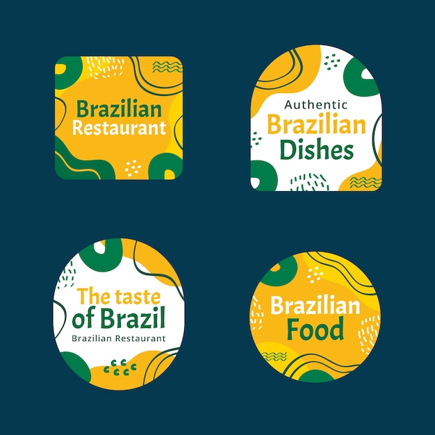 Bezpłatny wektor ręcznie rysowane brazylijski szablon restauracji