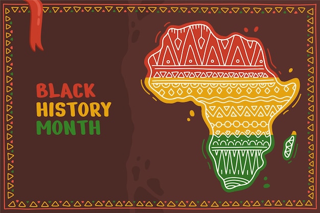 Bezpłatny wektor ręcznie rysowane czarne tło miesiąca historii