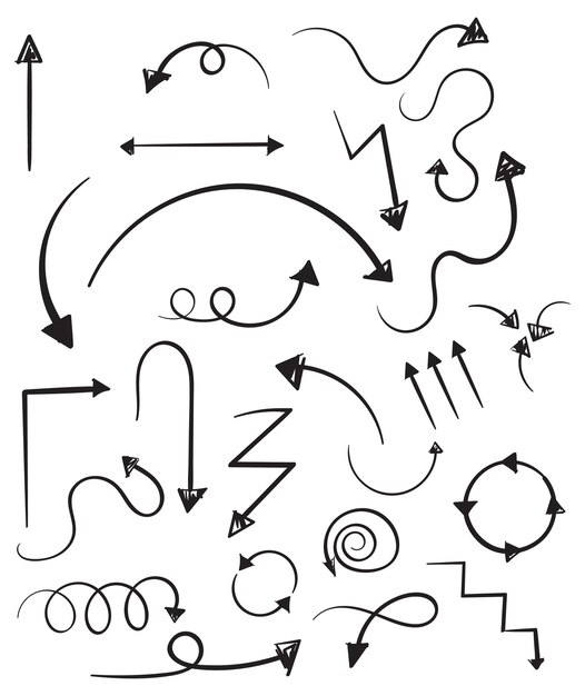 Ręcznie rysowane doodle zestaw ikon