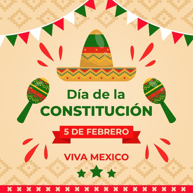 Ręcznie Rysowane Dzień Konstytucji Meksyku