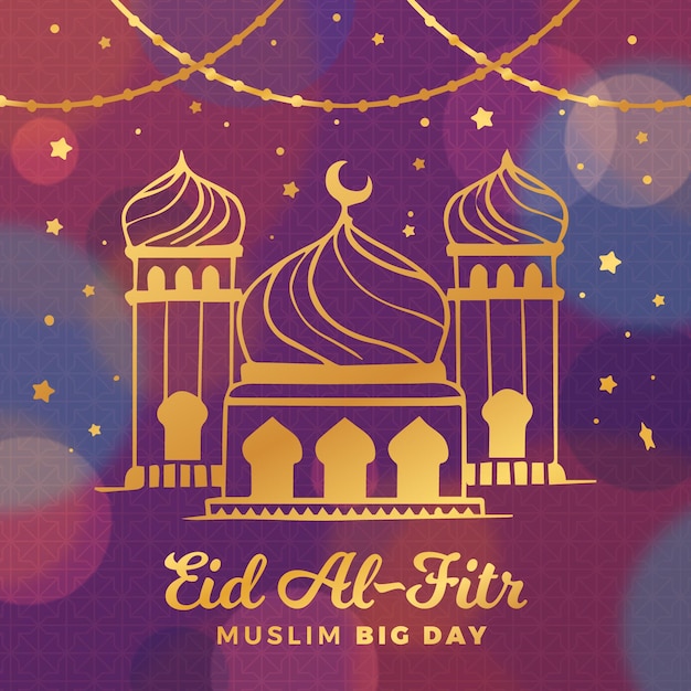 Ręcznie Rysowane Eid Al-fitr - Ilustracja Hari Raya Aidilfitri