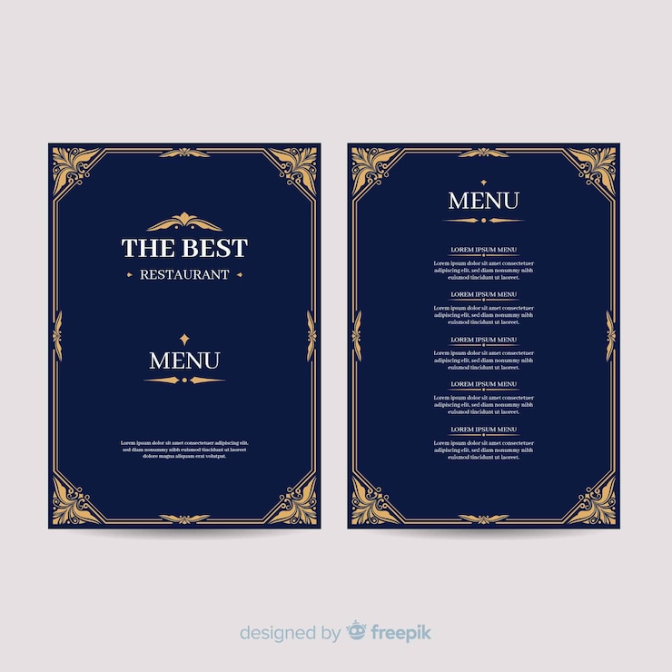Bezpłatny plik Wektor ręcznie rysowane elegancki szablon menu