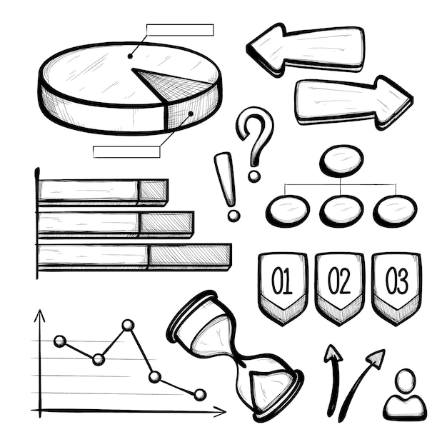 Bezpłatny wektor ręcznie rysowane elementy infographic biznesu