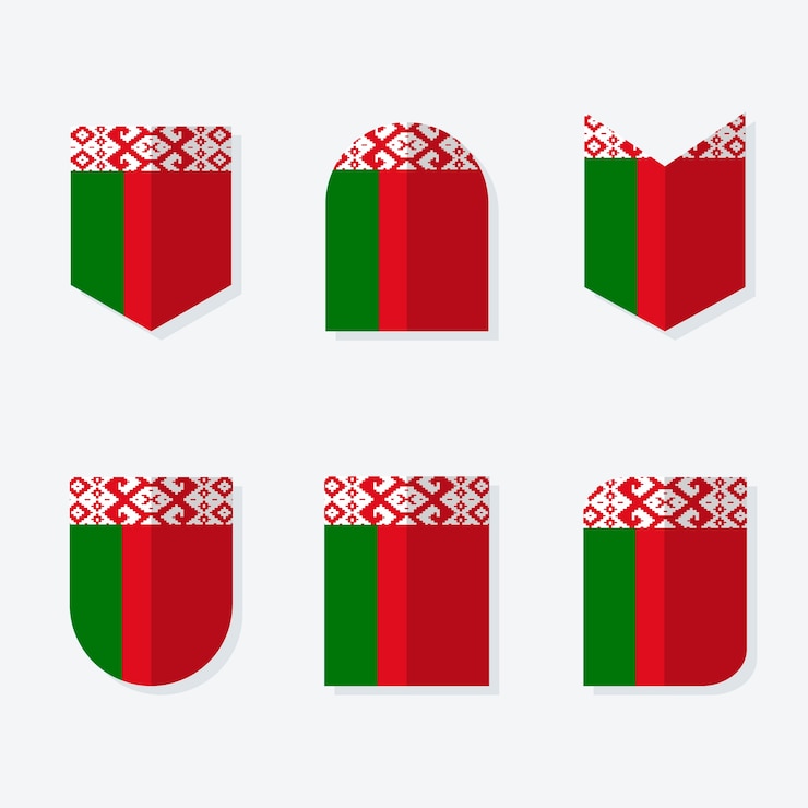 Bezpłatny plik Wektor ręcznie rysowane emblematy narodowe białorusi