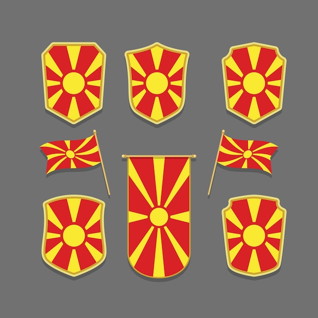 Ręcznie Rysowane Emblematy Narodowe Macedonii