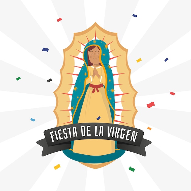 Bezpłatny wektor ręcznie rysowane fiesta de la virgen
