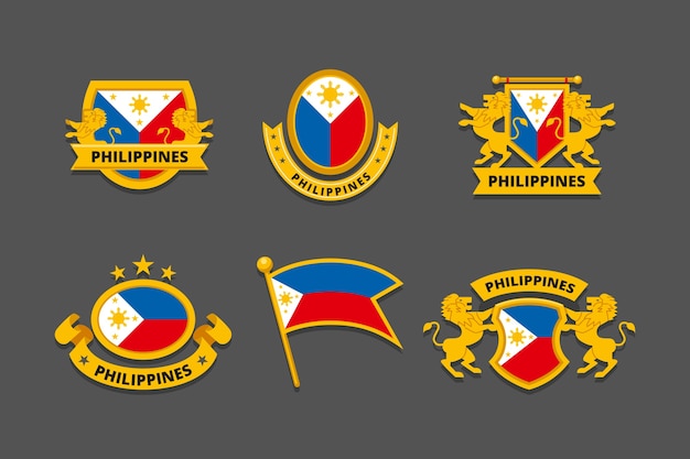 Ręcznie rysowane flagi filipińskie
