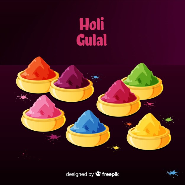 Ręcznie Rysowane Gulal Holi Festiwal Tła