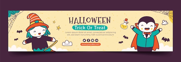 Bezpłatny wektor ręcznie rysowane halloweenowy baner twitch
