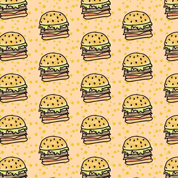Ręcznie rysowane hamburger tapety