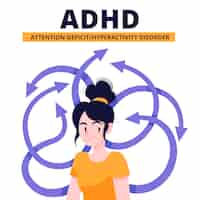 Bezpłatny wektor ręcznie rysowane ilustracja adhd