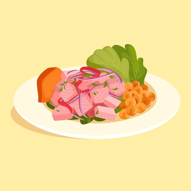 Ręcznie Rysowane Ilustracja Ceviche